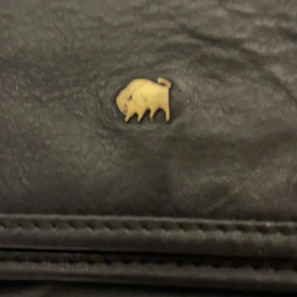 BLACK BUFFALO LEATHER MESSENGER BAG
